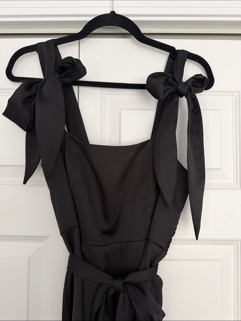 Show Me Your MuMu Black Bow Shoulder Midi Dress